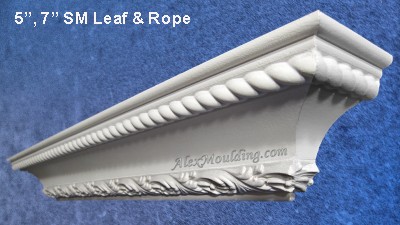 Rope & Leaf dentil crown moulding