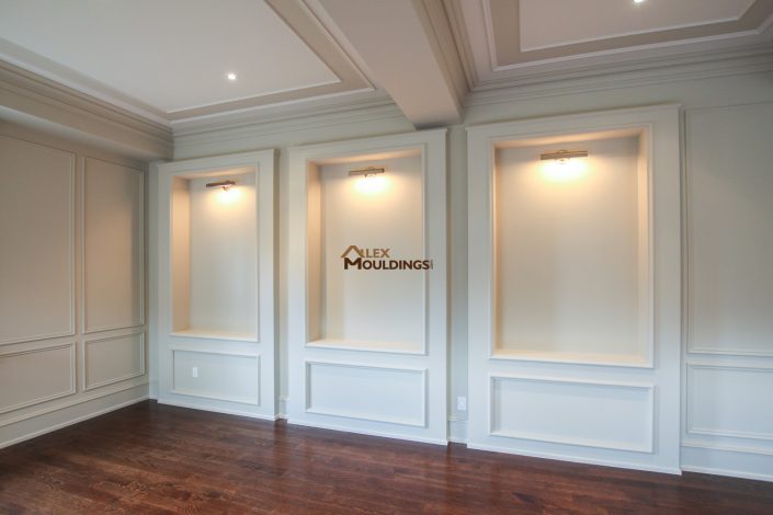 niches designed with lighting and appliques