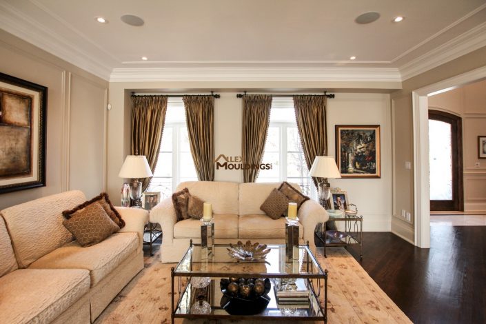 Wall frames with crown mouldings