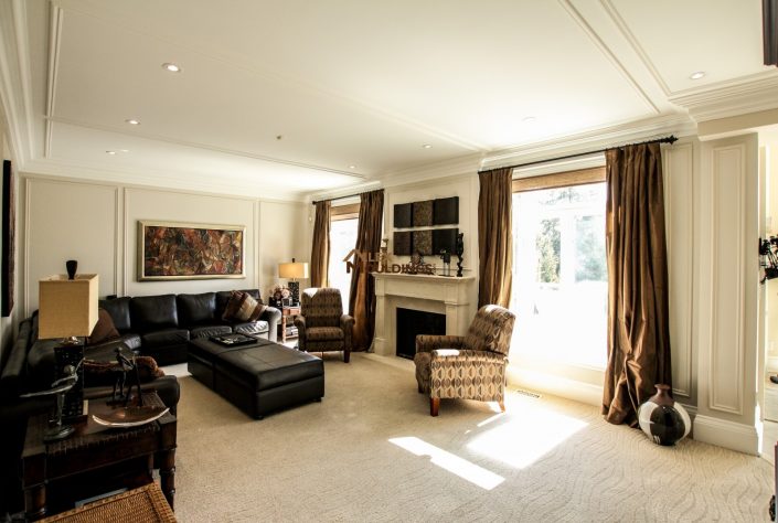 Living room with ceiling frames