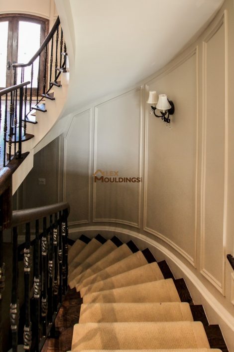 Stairs down wall trim