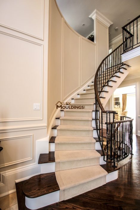 Stairs up wall trim design