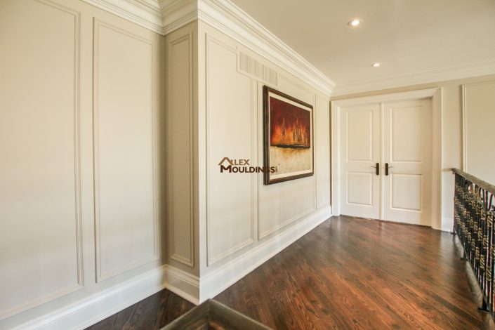 Beautiful wall details achieved with trims and crown mouldings