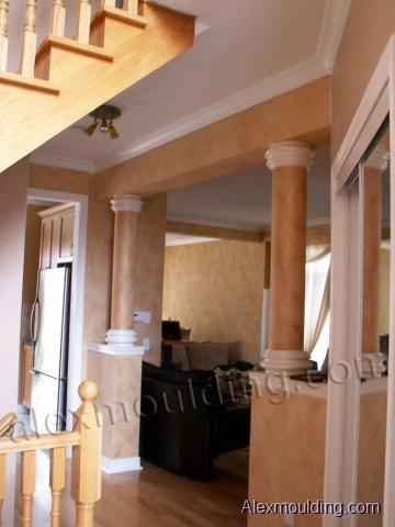 Wood Mdf Round Columns Smooth Fluted Support Columns Wrap