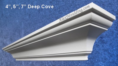 HDF Deep Cove - 4, 5, and 7 inches crown  molding