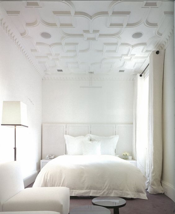 Pure White walls and ceiling mouldings